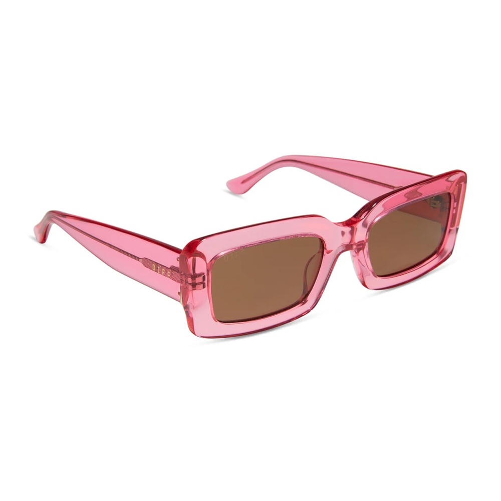 Diff Eyewear Candy Pink Crystal Brown Sunglasses - Picture 2 of 2